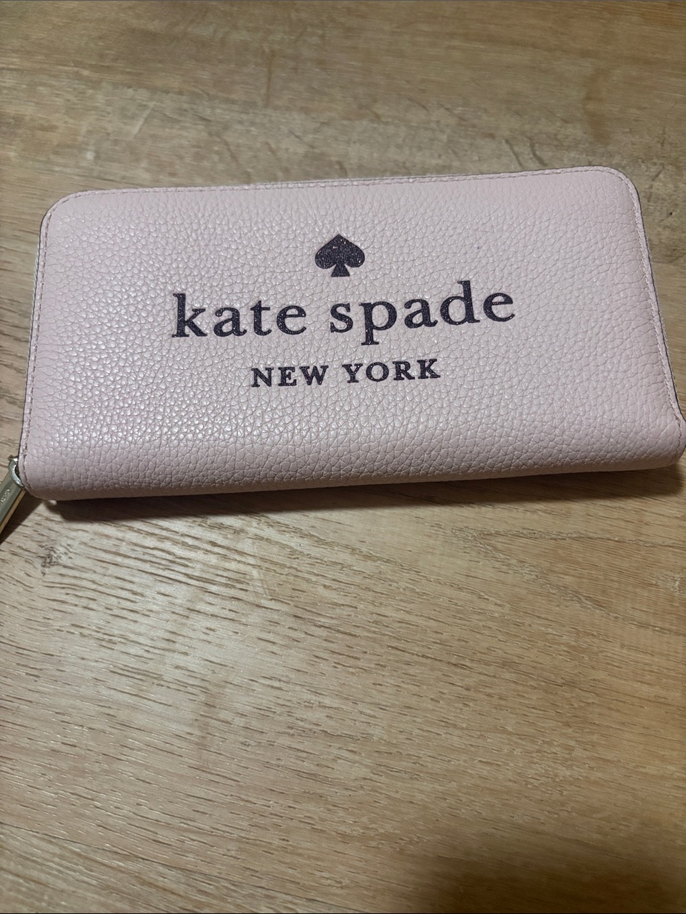 Kate Spade New York Women's Pink Leather Full Zip Wallet